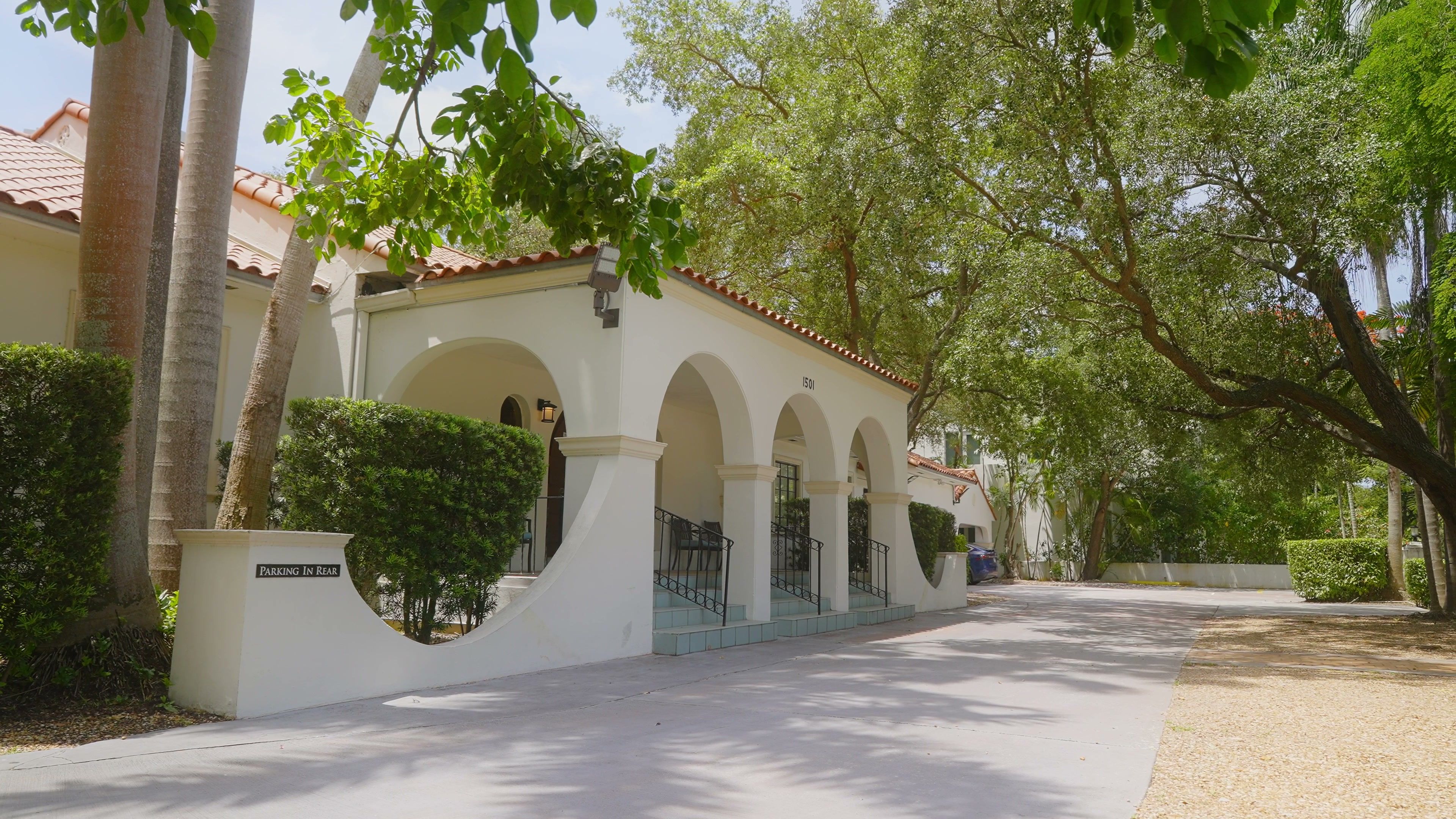 Miami Skin Spa's Brickell location — Spanish-style exterior framed by palms