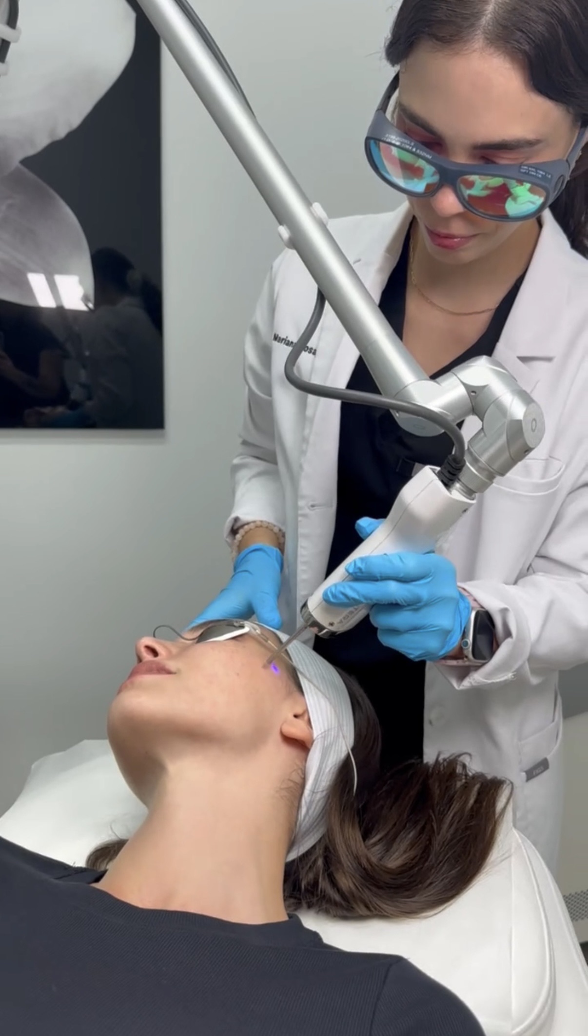 Pico Genesis Laser Facial Miami Mariana Tolosa, PA-C performing a Pico Genesis laser facial at Miami Skin Spa in Brickell, Miami