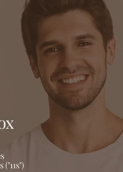 Smiling man with smooth, natural skin