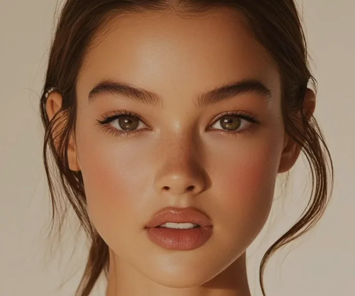 Close-up of full, balanced lips